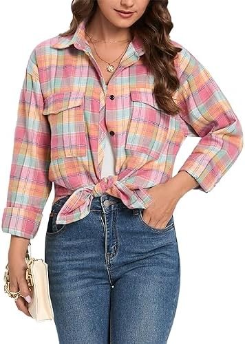 Cozy Chic: Oyamiki Womens Oversized Flannel Review插图3